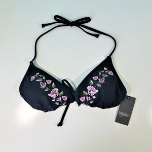 *NEW* Mossimo Black Floral Bikini Top I1067 NEW